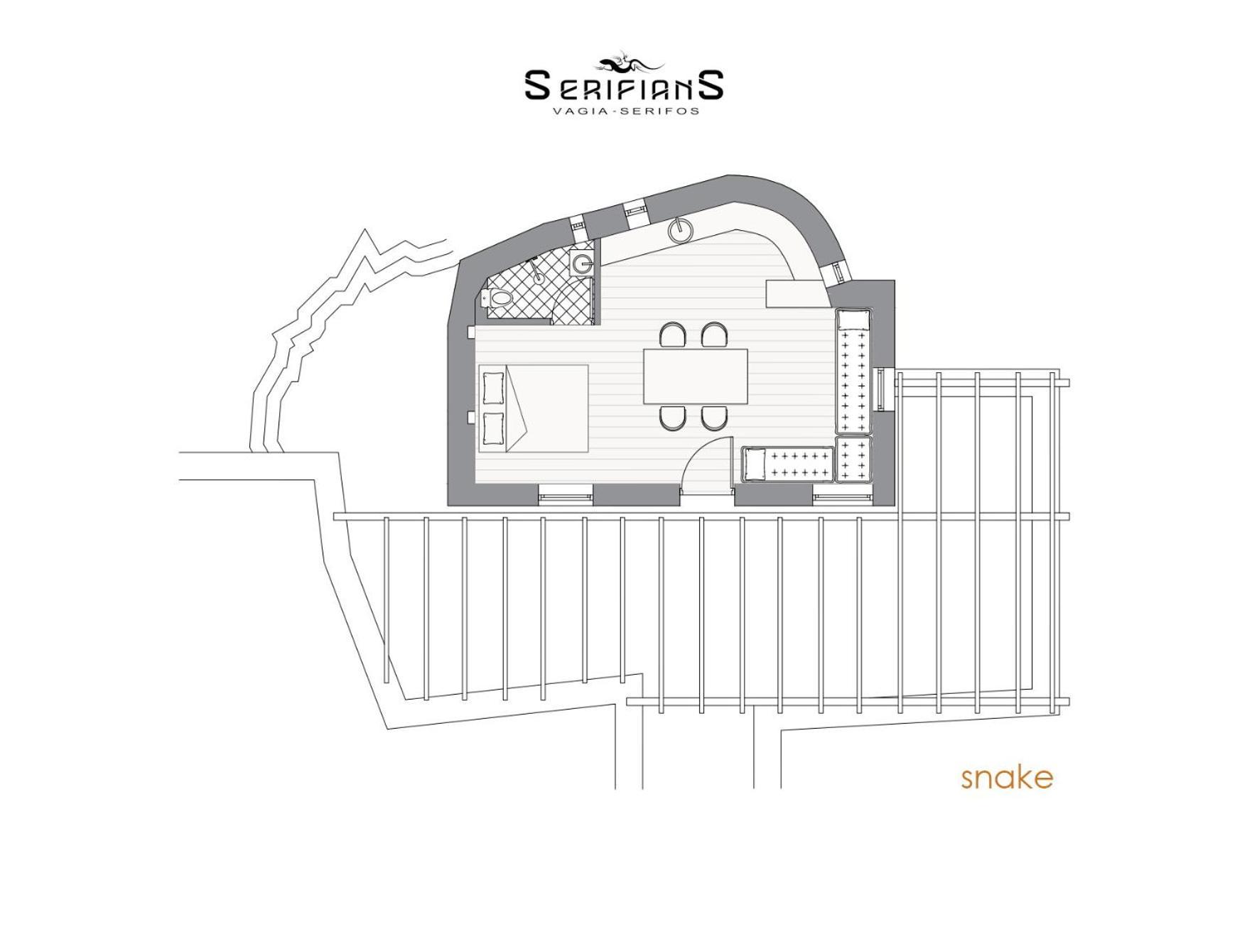 Snake House 180 Sea View - Serifians Residences Vayiá エクステリア 写真